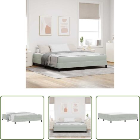 vidaXL Letto box spring -  Letto a molle con materasso Grigio chiaro 180 x 200 cm Tessuto