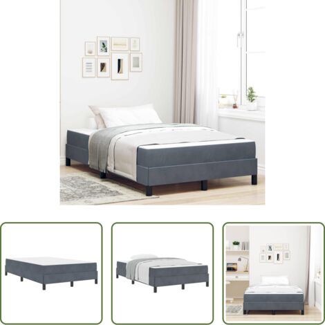vidaXL Letto box spring -  Letto a molle con materasso Grigio scuro 120 x 200 cm Tessuto