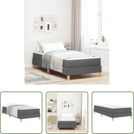 vidaXL Letto box spring -  Letto a molle con materasso Grigio scuro 80 x 200 cm Tessuto