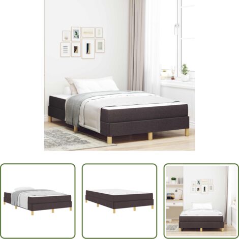 vidaXL Letto box spring -  Letto a molle con materasso Marrone Scuro 120 x 190 cm Tessuto