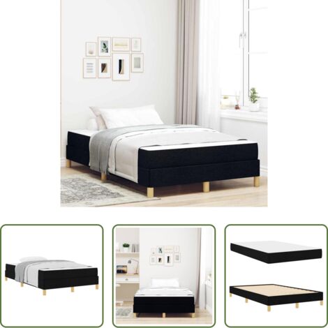 vidaXL Letto box spring -  Letto a molle con materasso Nero 120 x 190 cm Tessuto
