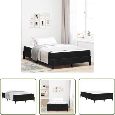vidaXL Letto box spring -  Letto a molle con materasso Nero 120 x 200 cm Tessuto