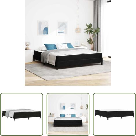 vidaXL Letto box spring -  Letto a molle con materasso Nero 180 x 200 cm Tessuto