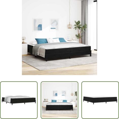 vidaXL Letto box spring -  Letto a molle con materasso Nero 200 x 200 cm Tessuto