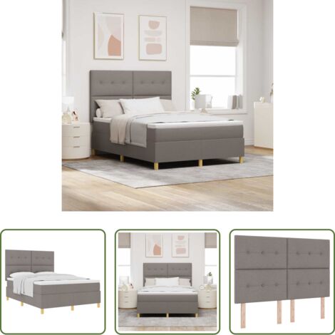 vidaXL Letto box spring -  Letto a molle con materasso Talpa 140 x 190 cm Tessuto