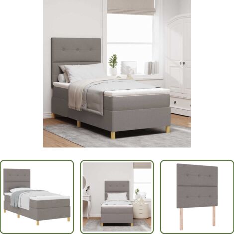 vidaXL Letto box spring -  Letto a molle con materasso Talpa 90 x 190 cm Tessuto