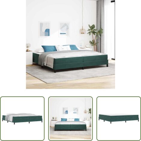 vidaXL Letto box spring -  Letto a molle con materasso Verde Scuro 200 x 200 cm Tessuto