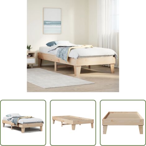 vidaXL Letto con base a doghe -  Giroletto senza Materasso 100x200 cm in Legno Massello di Pino