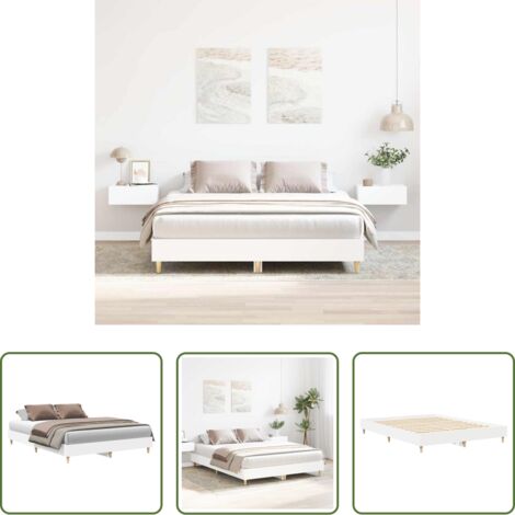 vidaXL Letto con base a doghe -  Giroletto senza Materasso Bianco 150x200cm in Legno Multistrato