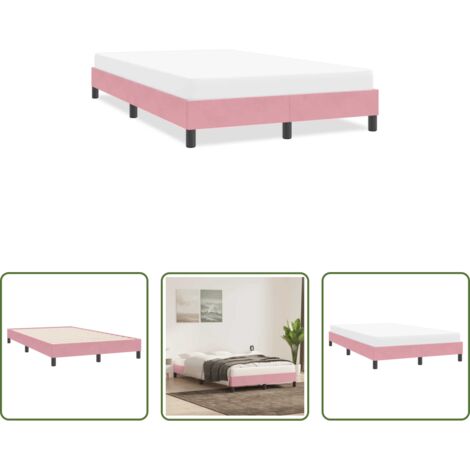 vidaXL Letto con Base a Doghe -  Giroletto senza Materasso Rosa 120x220 cm Velluto