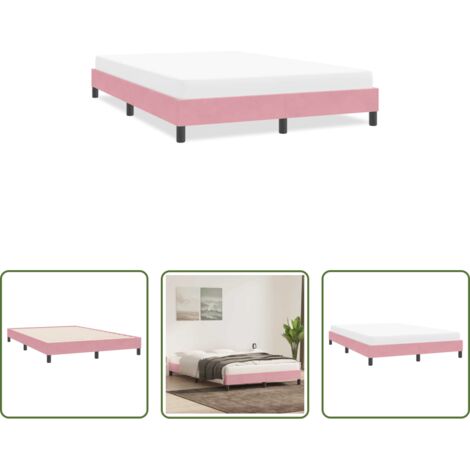 vidaXL Letto con base a doghe -  Giroletto senza Materasso Rosa 140x220 cm Velluto