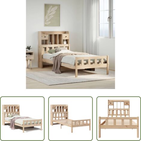 vidaXL Letto con base a doghe -  Letto Libreria senza Materasso 90x190 cm Legno Massello Pino