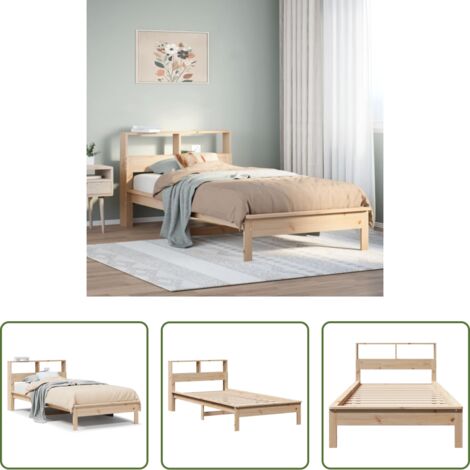 vidaXL Letto con base a doghe -  Letto Libreria senza Materasso 90x200 cm Legno Massello Pino