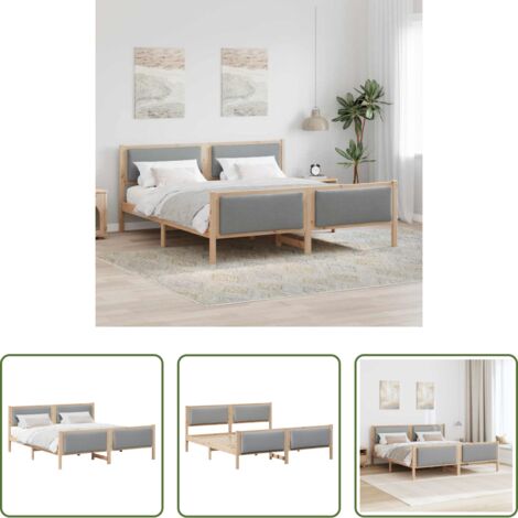 vidaXL Letto con base piattaforma -  Struttura del letto Grigio chiaro 180 x 200 cm Tessuto