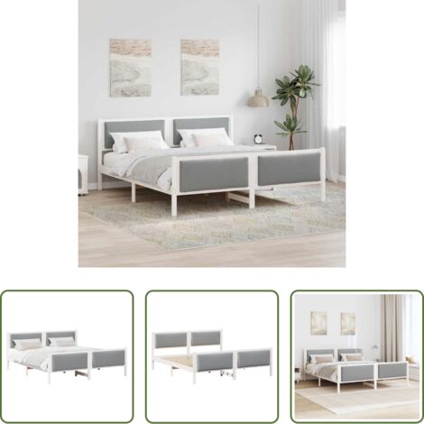 vidaXL Letto con base piattaforma -  Struttura del letto Grigio chiaro 180 x 200 cm Tessuto