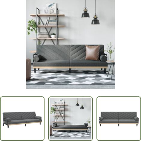 vidaXL Letto con braccioli - Divano Letto con Braccioli Grigio Scuro in Tessuto