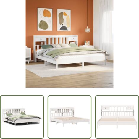 vidaXL Letto con cassetti -  Giroletto con Libreria senza Materasso 180x200 cm in Legno Pino