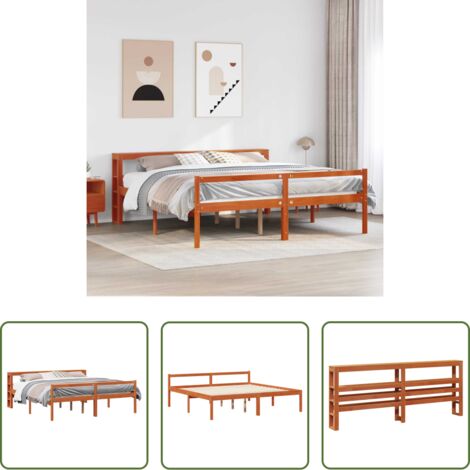 vidaXL Letto con cassetti -  Struttura del letto 2 pcs Marrone cerato Legno di Pino Massello