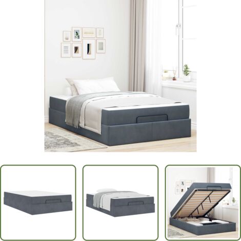 vidaXL Letto con cassetti -  Struttura letto con materasso 2 pcs Grigio Sfumato Velluto