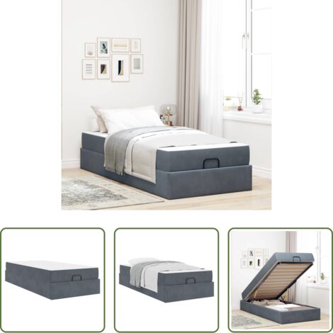 vidaXL Letto con cassetti -  Struttura letto con materasso 2 pcs Grigio Sfumato Velluto