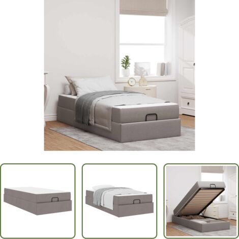 vidaXL Letto con cassetti -  Struttura letto con materasso con materasso 2 pcs Talpa Tessuto