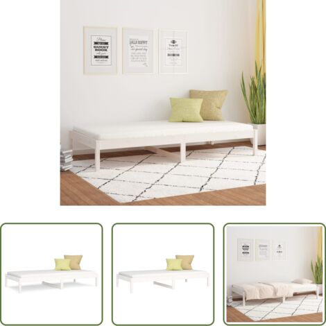 vidaXL Letto con doghe -  Dormeuse senza Materasso Bianca 80x200 cm Legno Massello Pino