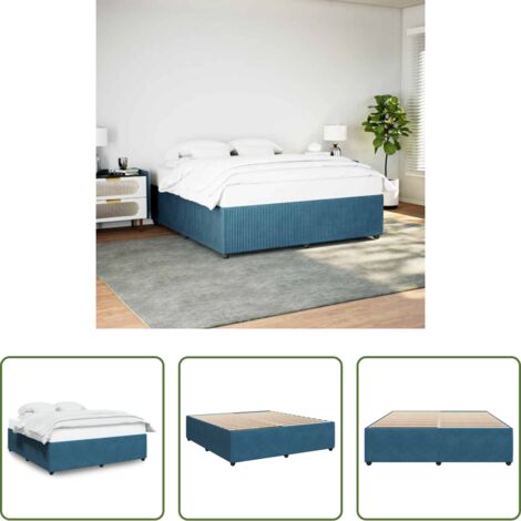 vidaXL Letto con doghe -  Giroletto Blu 200x200 cm in Velluto