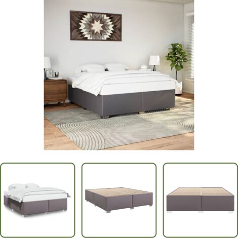 vidaXL Letto con doghe -  Giroletto Grigio 200x200 cm in Similpelle
