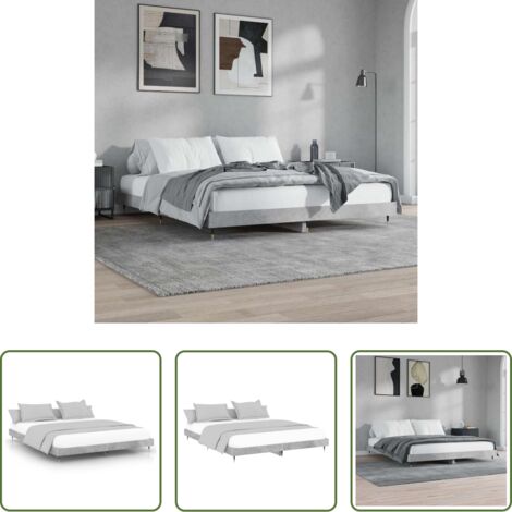 vidaXL Letto con doghe -  Giroletto Grigio Cemento 120x200 cm in Legno Multistrato