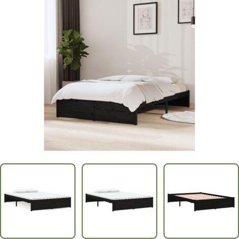 vidaXL Letto con doghe -  Giroletto in Legno Massello 120x190 cm Small Double