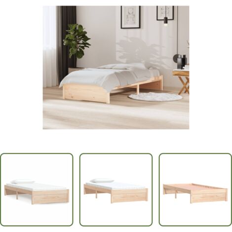 vidaXL Letto con doghe -  Giroletto in Legno Massello 90x200 cm
