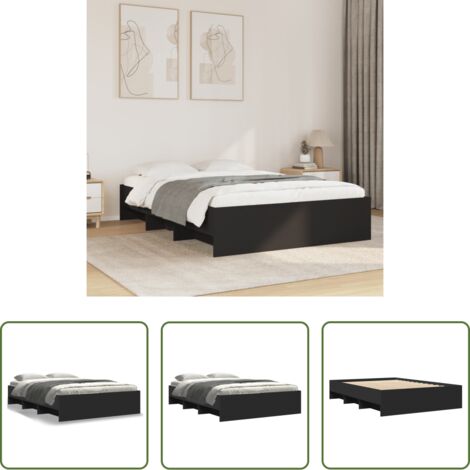 vidaXL Letto con doghe -  Giroletto Nero 120x200 cm in Legno Multistrato