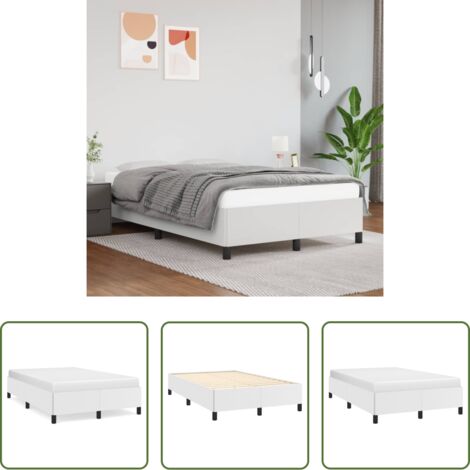 vidaXL Letto con doghe -  Giroletto senza Materasso Bianco 120x190 cm Similpelle
