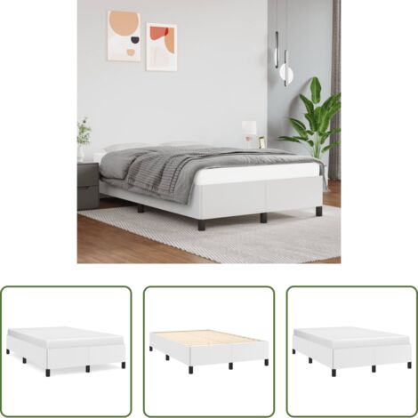 vidaXL Letto con doghe -  Giroletto senza Materasso Bianco 120x190 cm Similpelle