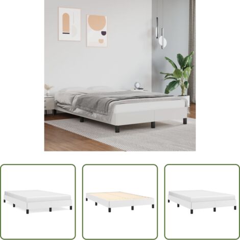 vidaXL Letto con doghe -  Giroletto senza Materasso Bianco 120x190 cm Similpelle
