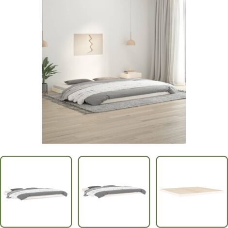 vidaXL Letto con doghe -  Giroletto senza Materasso Bianco 200x200 cm Legno Massello Pino