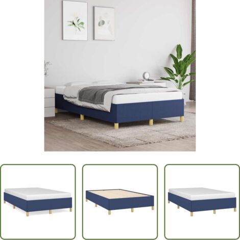 vidaXL Letto con doghe -  Giroletto senza Materasso Blu 120x190 cm in Tessuto