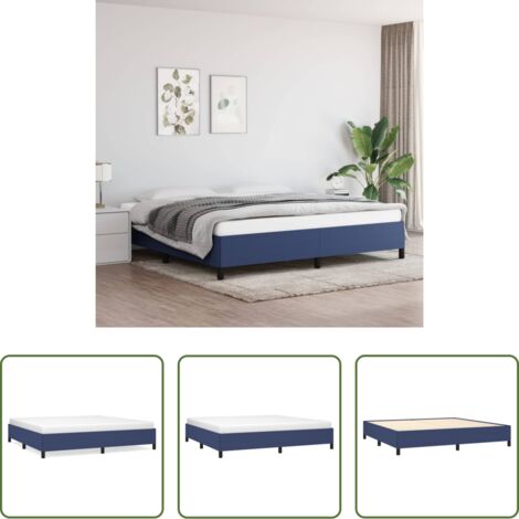 vidaXL Letto con doghe -  Giroletto senza Materasso Blu 200x200 cm in Tessuto