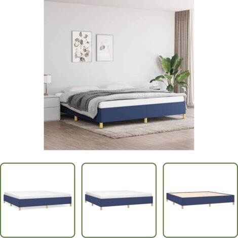 vidaXL Letto con doghe -  Giroletto senza Materasso Blu 200x200 cm in Tessuto