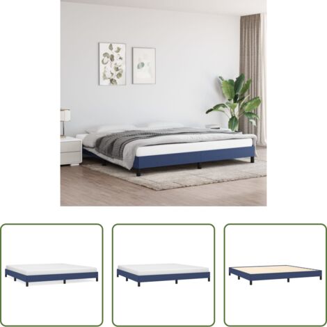 vidaXL Letto con doghe -  Giroletto senza Materasso Blu 200x200 cm in Tessuto
