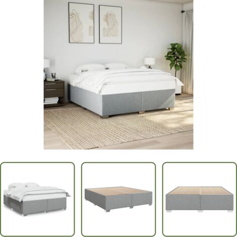 vidaXL Letto con doghe -  Giroletto senza Materasso Grigio Chiaro 200x200 cm Tessuto