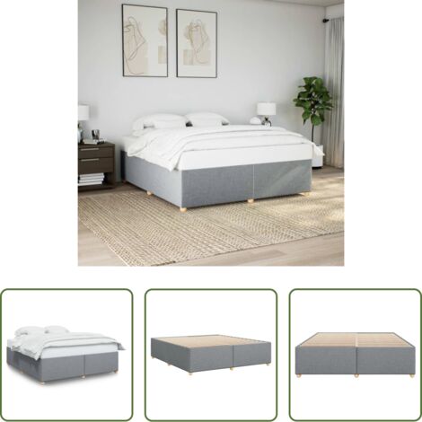 vidaXL Letto con doghe -  Giroletto senza Materasso Grigio Chiaro 200x200 cm Tessuto