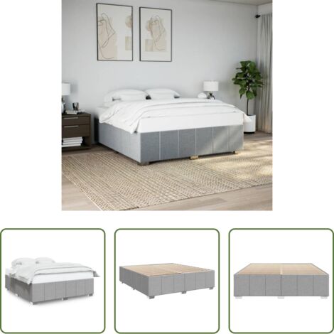 vidaXL Letto con doghe -  Giroletto senza Materasso Grigio Chiaro 200x200 cm Tessuto