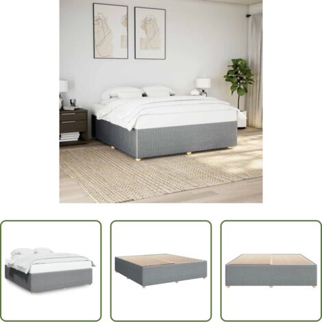 vidaXL Letto con doghe -  Giroletto senza Materasso Grigio Chiaro 200x200 cm Tessuto