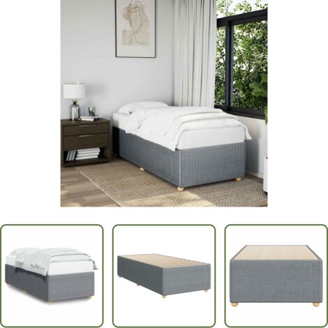 vidaXL Letto con doghe -  Giroletto senza Materasso Grigio Chiaro 90x200 cm Tessuto