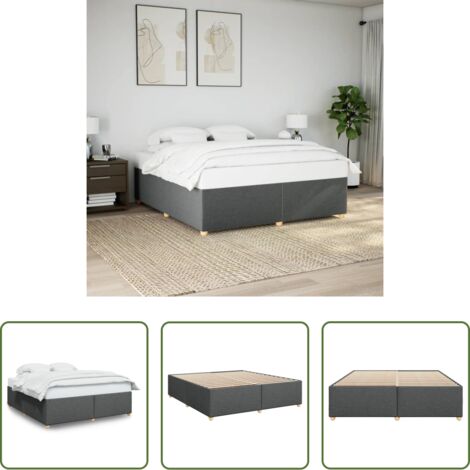 vidaXL Letto con doghe -  Giroletto senza Materasso Grigio Scuro 200x200 cm Tessuto