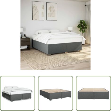 vidaXL Letto con doghe -  Giroletto senza Materasso Grigio Scuro 200x200 cm Tessuto