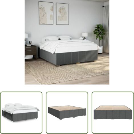 vidaXL Letto con doghe -  Giroletto senza Materasso Grigio Scuro 200x200 cm Tessuto
