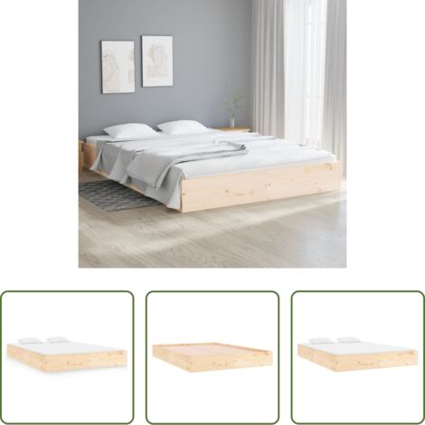 vidaXL Letto con doghe -  Giroletto senza Materasso in Legno Massello 200x200 cm