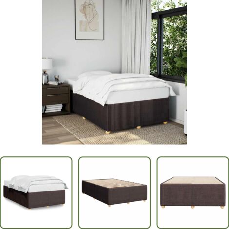 vidaXL Letto con doghe -  Giroletto senza Materasso Marrone Scuro 120x200 cm Tessuto